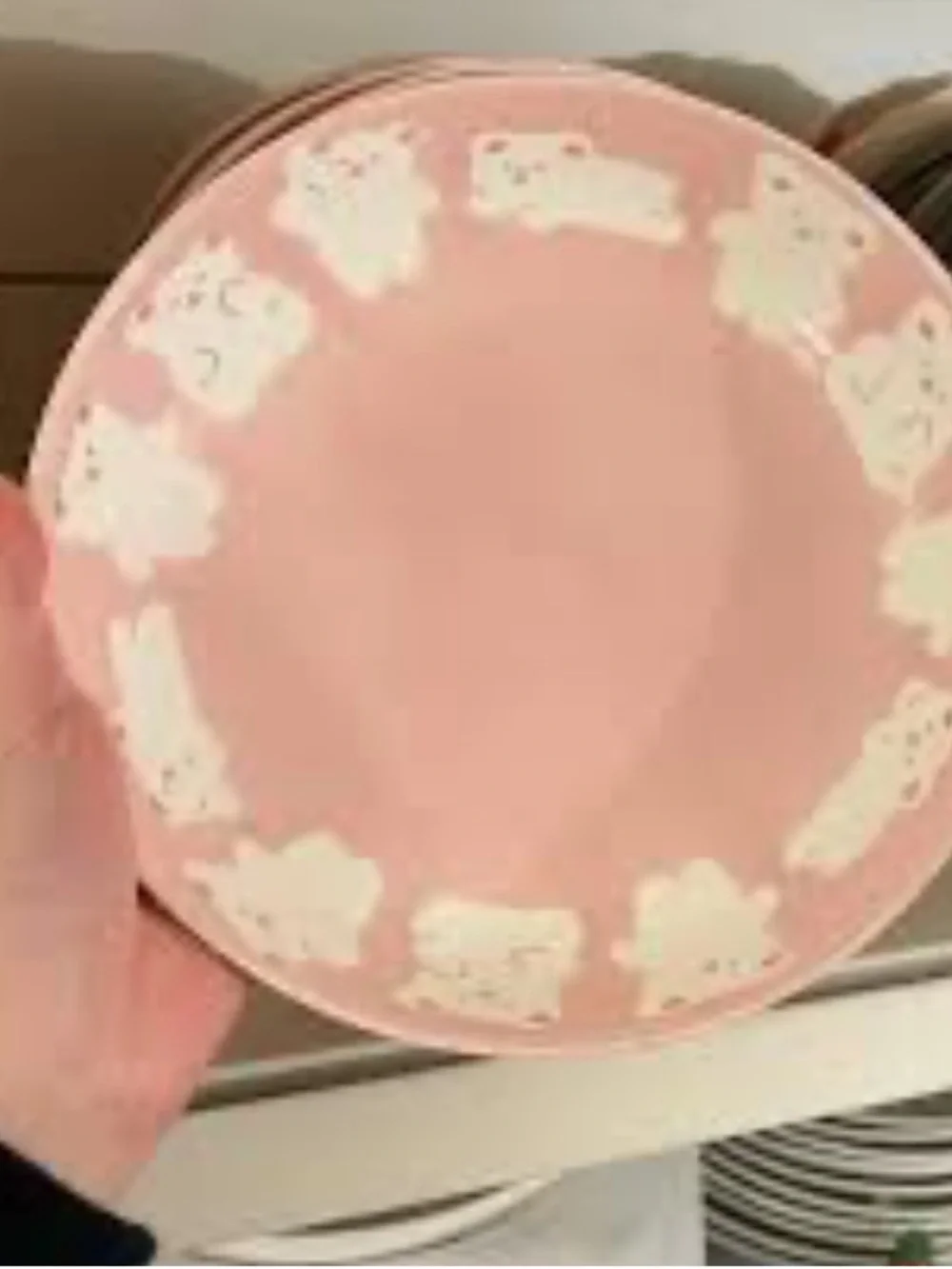 Cute Pink Bear Ceramic Plate and/or bowl Kawaii
